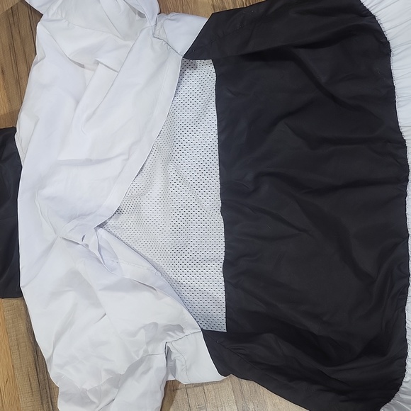 UMBRO Black White Half Zip Pullover Hooded Windbreaker Jacket - Kangaroo Pocket - Picture 9 of 15